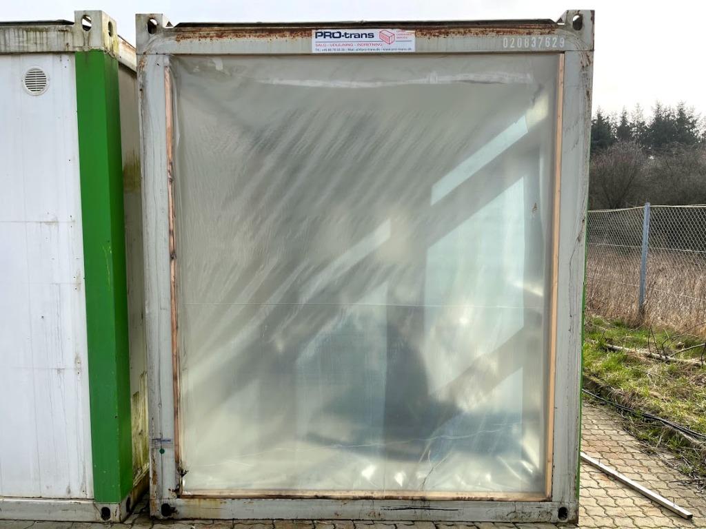 Containerbutik, 7 stk. 20' container af typen classic line fra Containex